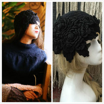 Qianlan ~ design sense irregular Qianai literature and art fan retro pure handmade crochet flower three-dimensional flower cotton female hat