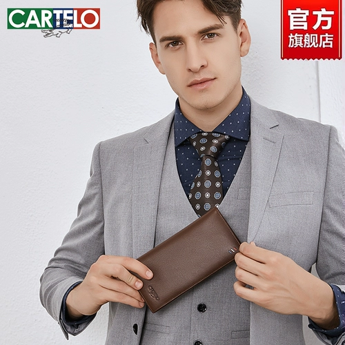 Cardile крокодиловый мужской кошелек из натуральной кожи, новинка 2025 года, популярная длинная версия, кошелек для карт, кошелек из натуральной воловьей кожи, подлинный