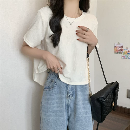 Летняя короткая футболка с коротким рукавом для школьников, 2025 года, в корейском стиле