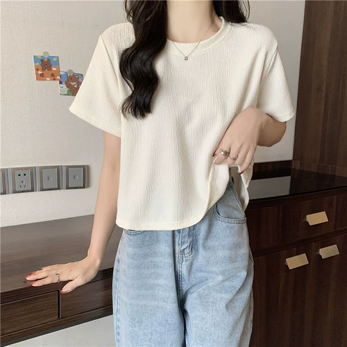 Летняя короткая футболка с коротким рукавом для школьников, 2025 года, в корейском стиле