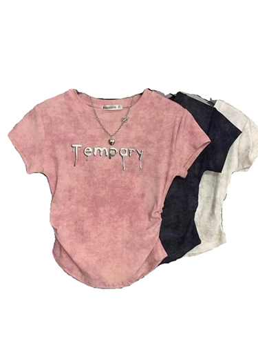 Летняя футболка с коротким рукавом, приталенный короткий корсет, в американском стиле, короткий рукав, в корейском стиле