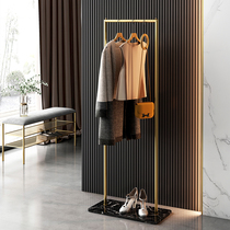 Simple wrought iron hanger bedroom light luxury marble coat rack floor shoe rack household multifunctional bag rack