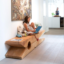 loft creative solid wood TV cabinet Hall long bench wooden clip bench simple rest low stool log shoe stool