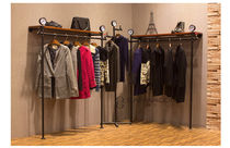 Solid Wood wrought iron clothing display rack vintage wall clothing hanger shelf coat rack Island rack