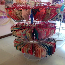Wrought iron floor rotating underwear shelf island rack Round underwear underwear bra display rack Shorts pylons