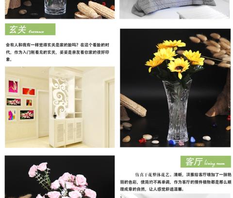 Sáng tạo cắm hoa bình hoa phong phú tre lily hoa khô thủy canh phòng khách bình thủy tinh cắm hoa phòng khách trang trí bàn cà phê - Vase / Bồn hoa & Kệ chậu chữ nhật trồng cây
