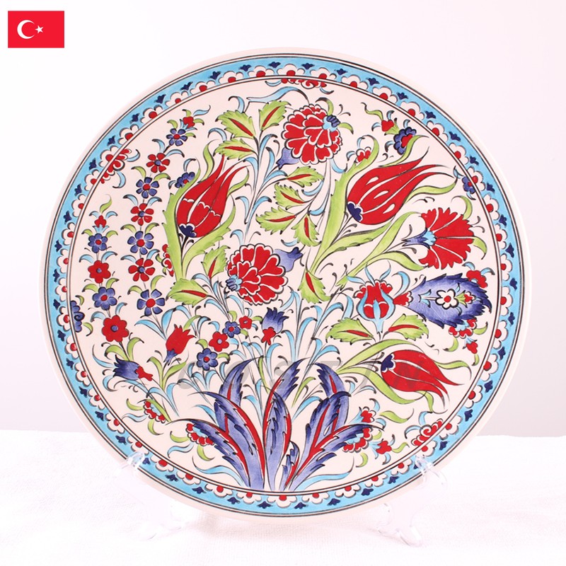 Turkey imported hand-painted decorative ceramics special design hand-watched plate fruit plate entrance table hanging plate