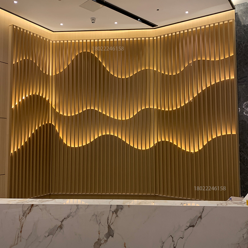 Stainless steel screen courtyard outdoor villa hotel background wall new Chinese style artificial mountain hollow landscape grille partition