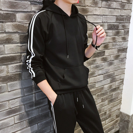 卫衣套装男春秋2018新款韩版潮流学生连帽青