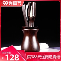 Yixing Purple Clay Pot Tea Teapot accessories tea spoon natural high-end solid wood ebony tea ceremony six gentlemen