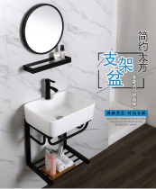 Small apartment wall-mounted simple square basin washbasin Single basin bathroom Small washbasin Ceramic washbasin