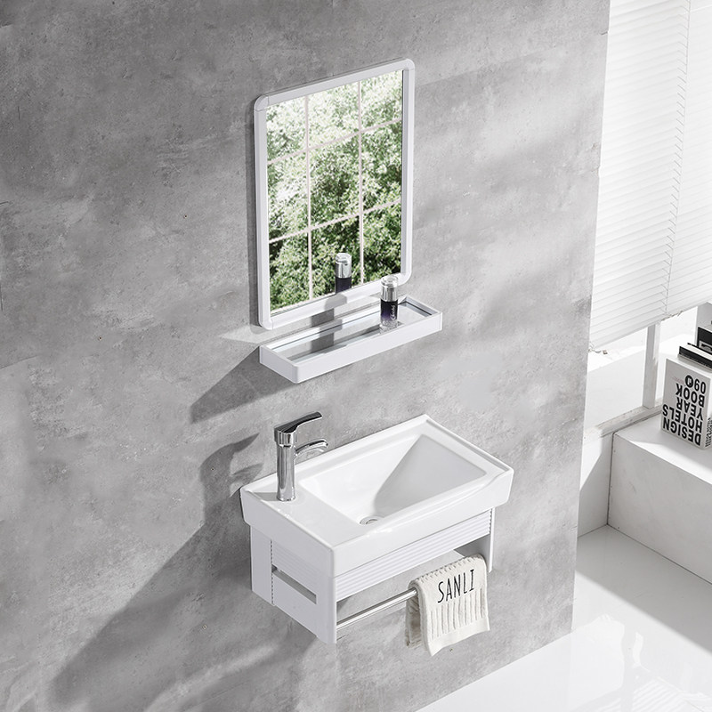 Small household mini washbasin Single sink type powder room Small balcony washbasin Ceramic surface pool plate Simple wall-mounted