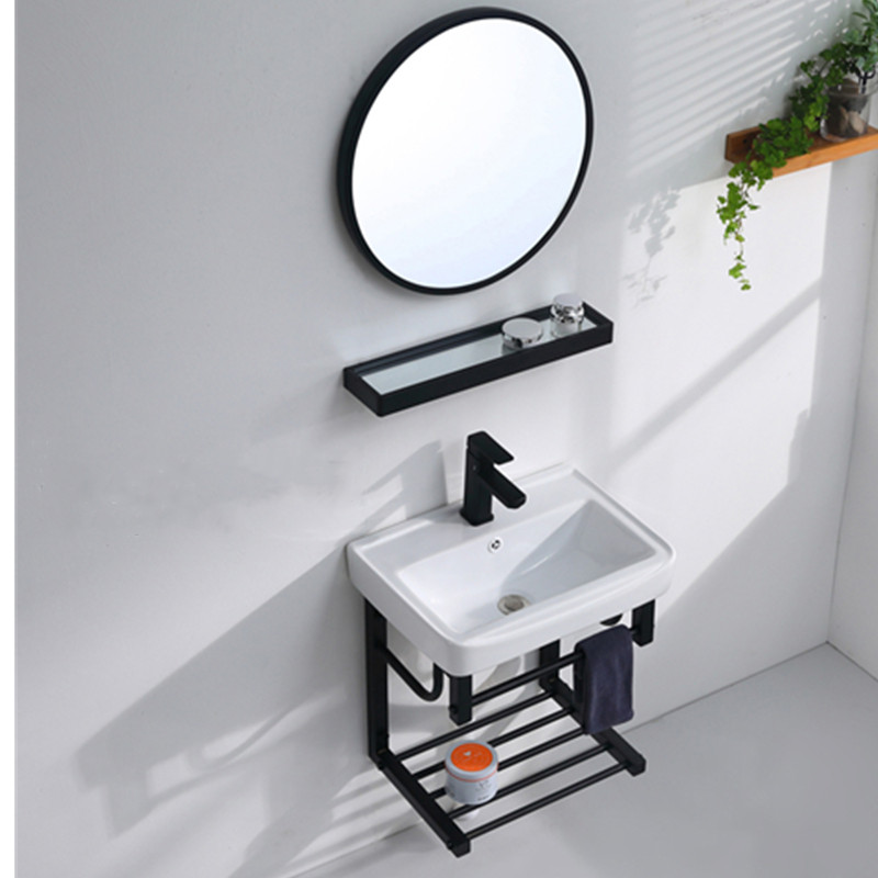 Nordic small apartment wall-mounted simple washbasin Single sink powder room Household mini washbasin Ceramic sink