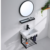Nordic small apartment wall-mounted simple washbasin Single basin bathroom Household mini washbasin Ceramic washbasin