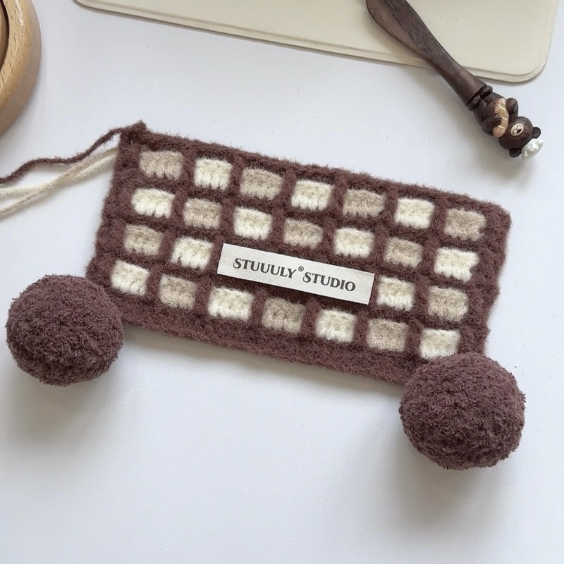 Stuuuly Handmade Sugar Cube Waffle Scarf Soft Glutinous Yarn Crochet DIY Material Kit