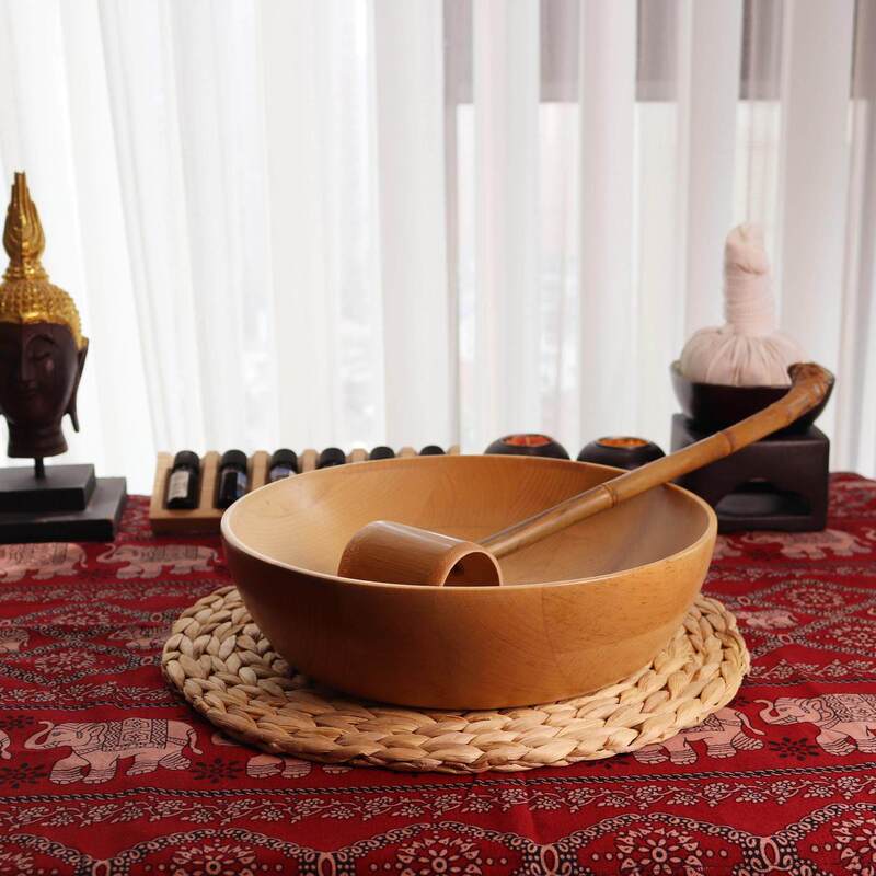 Spa Cleansing Basin, Beauty Salon Yoga Hand-Washing Basin, Massage-Specific Welcome Ceremony Round Bamboo Water Scoop
