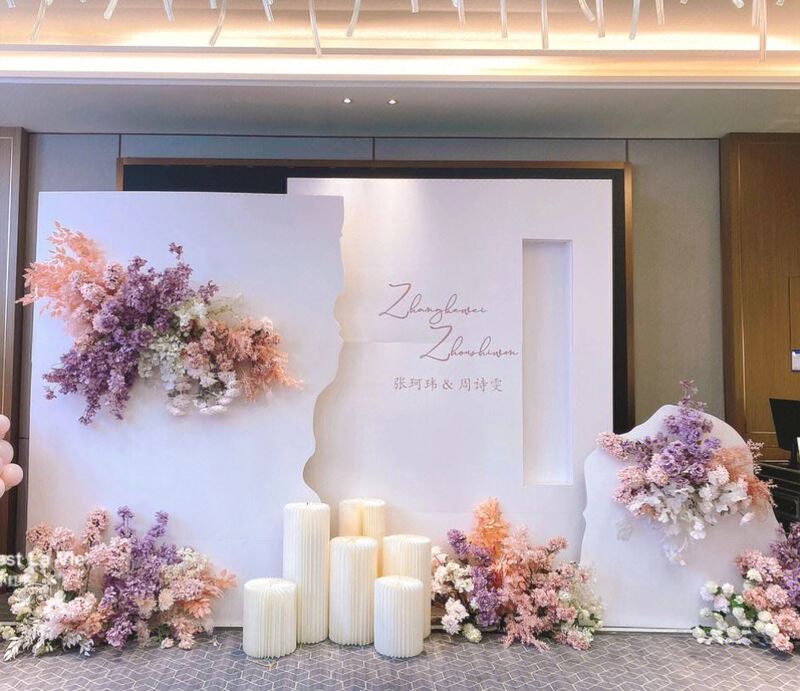 Minimalist and Sophisticated White Wedding Backdrop Balloon Set for Engagement Banquet, Similar to Xiaohongshu Style