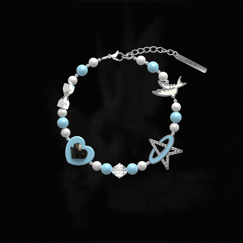 Vsch Lovemelater Joint Series Heart Beaded Star Bracelet Trendyy Street Hip-Hop Rap