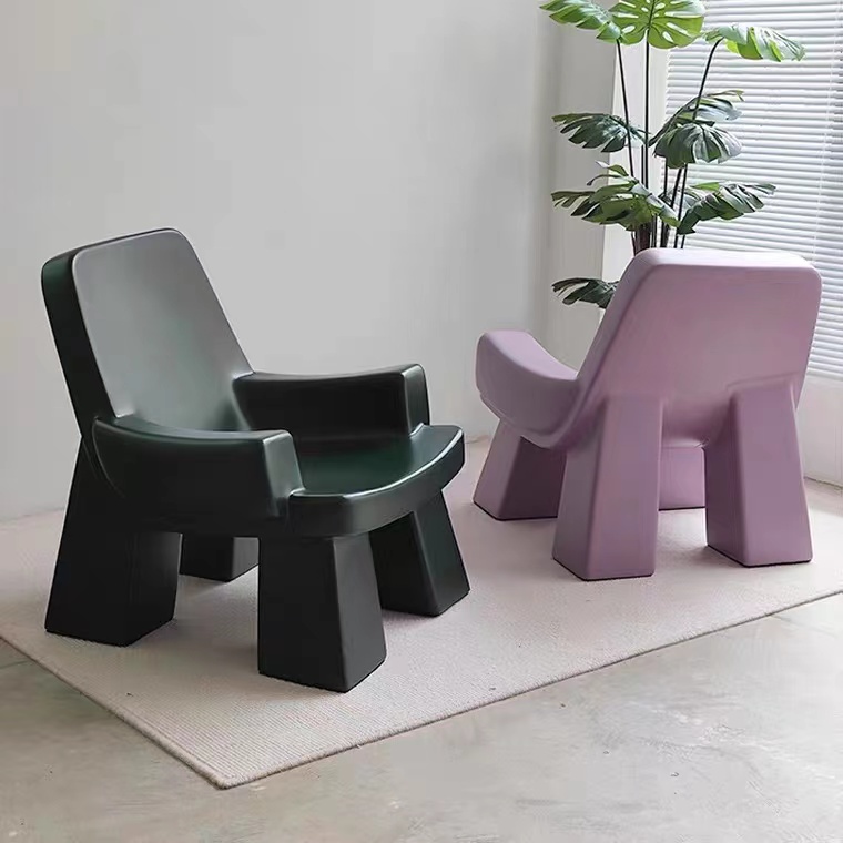 Modern simple design of glass steel roasted chair creative sample room lobby reception chair backed chair