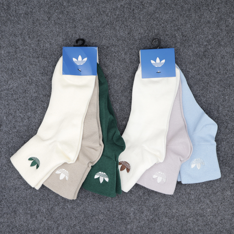 Adidas Trefoil Unisex Embroidered Logo Casual Cotton Socks Mid-Short Socks Kx0853 Adidas Trefoil Unisex Embroidered Logo Casual Cotton Socks Mid-Short Socks Kx0853