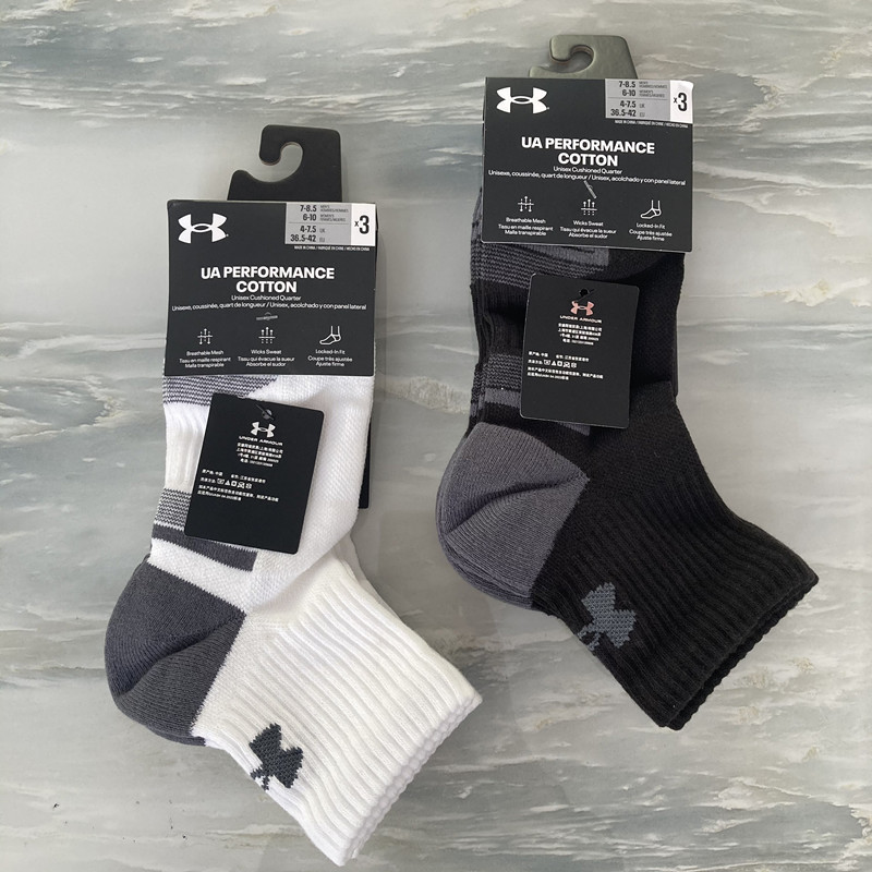Under Armour Mid-Calf Socks for Men and Women, New Casual Fitness Training Socks, Towel Bottom Thickened Sports Socks 1379528