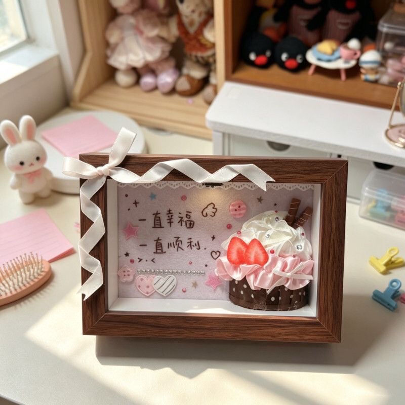 Cute Style Handmade DIY Cake Photo Frame Display Stand Birthday Gift Decoration Commemorative Photo Frame
