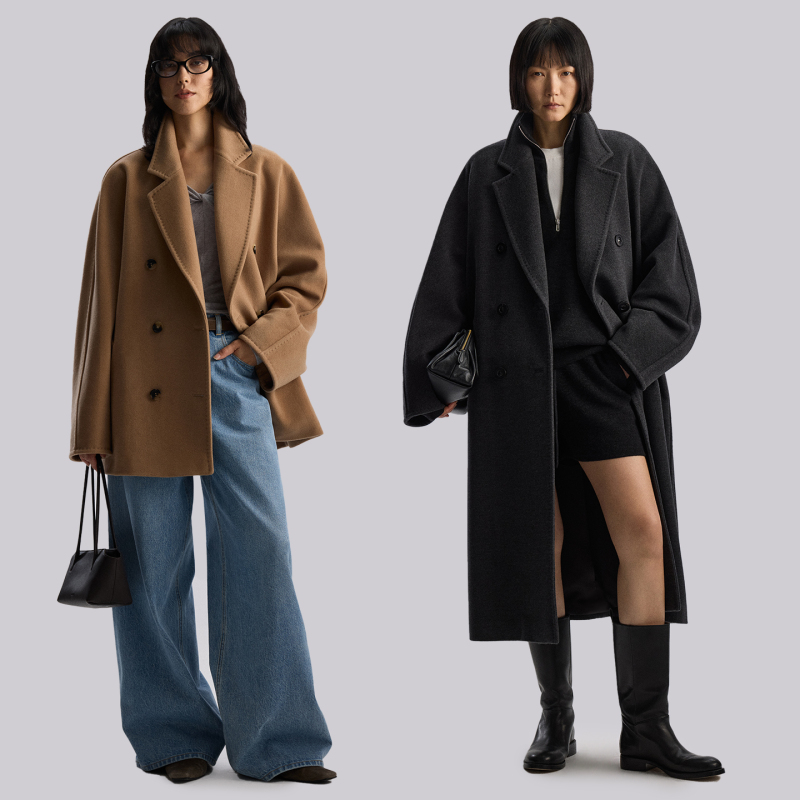 Custom-Made and Dyed m Brick Cabinet Matching 10-Year-Old Brand with a Track Record of over 10,000 Sales, Cashmere Wool 1018O1 Coat