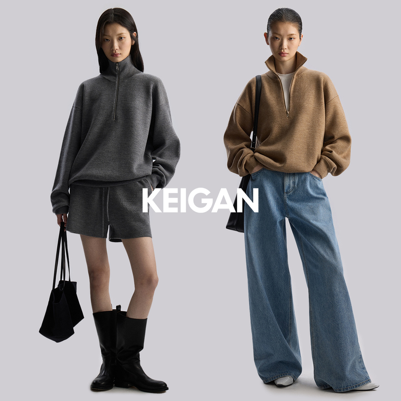 Jennie-Style German Biella Washable Tec Wool High-Weight Knit Zip-Up Sweatshirt Set Jennie-Style German Biella Washable Tec Wool High-Weight Knit Zip-Up Sweatshirt Set