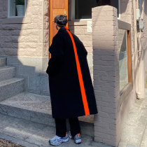 First · Aolin mens 2020 autumn and winter New thin double-breasted woolen coat mens long woolen coat tide