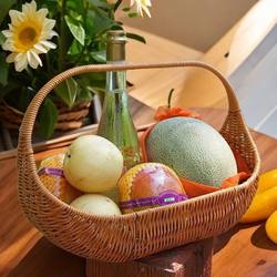 Fruit and Egg Basket, Confinement Flower Basket, Imitation Rattan Hand Basket, Hand-Woven Picnic Basket, Holiday Gift Basket, Picking Basket