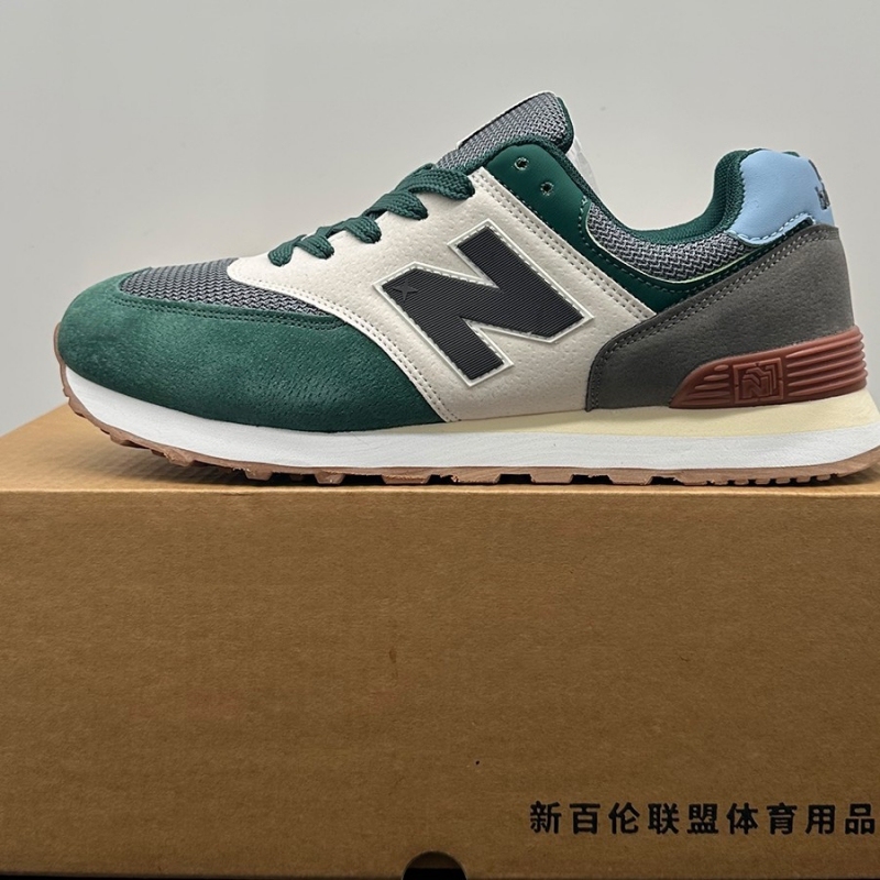 Genuine Leather New Balance Style Men's and Women's Nb Mesh Retro Running Shoes 574 Casual Spring and Autumn Sports Couple Shoes N-Shaped Shoes