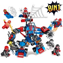SY630 Superman Spider-Man Boy Super Hero Iron Man Man Boy Avengers League 3 Assembled Building Blocks Toys