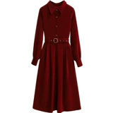 Вельветовое платье, демисезонная юбка, приталенный корсет, яркий броский стиль, французский стиль