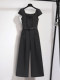 Black One-Piece Suit for Women, Summer Thin Style, 2026 New Fashion, French Style, Elegant One-Piece Jumpsuit with Wide-Leg Pants