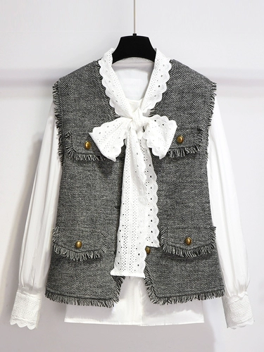 Осенний жилет, в стиле Шанель, 2025 года, в западном стиле