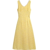 Желтое летнее платье без рукавов, пляжная длинная юбка, цветочный принт, французский стиль