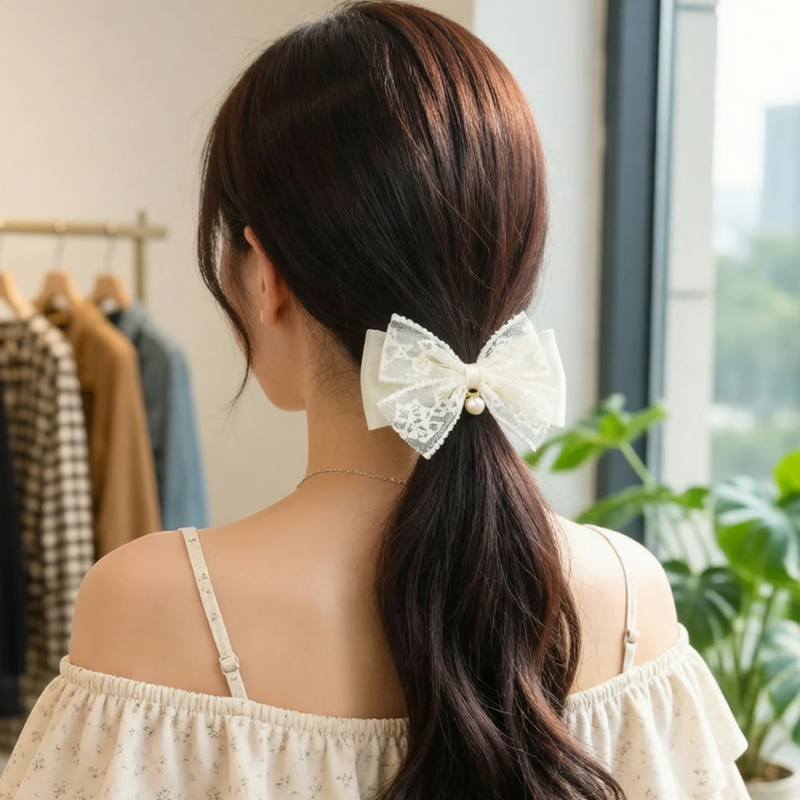 Gentle and Fairy-Like Hairpin for Women, Half-Tied Hair at the Back of the Head, 2026 New Style, High-End Lace Bow Hairpin, Bobby Pin Gentle and Fairy-Like Hairpin for Women, Half-Tied Hair at the Back of the Head, 2026 New Style, High-End Lace Bow Hairpin, Bobby Pin