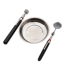 Telescopic pick-up tool Magnetic pick-up picker screw collector 3 pieces of sleeve screw containing magnetic bowl tray