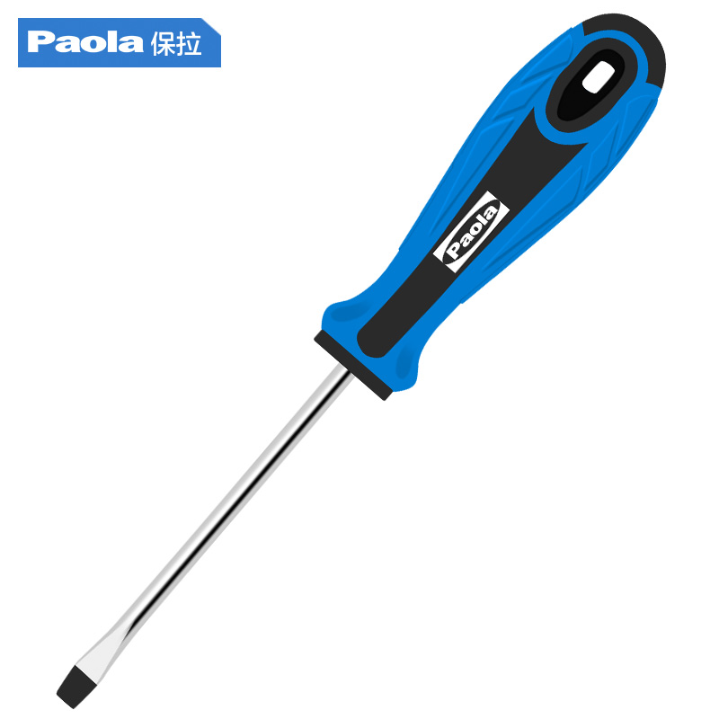 (official authorization) Paola Paola Chrome Vanadium Steel Two-color rubber handle one word screwdriver 5×75mm1505