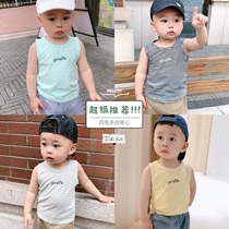 2021 Children sleeveless cotton vest baby base thin section baby summer boys casual T-shirt thin section summer clothes