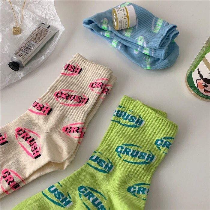 海外輸入 韓国 Ins かわいい 8足 靴下 人気 21秋 新入荷 女 ファッション 字母 街头