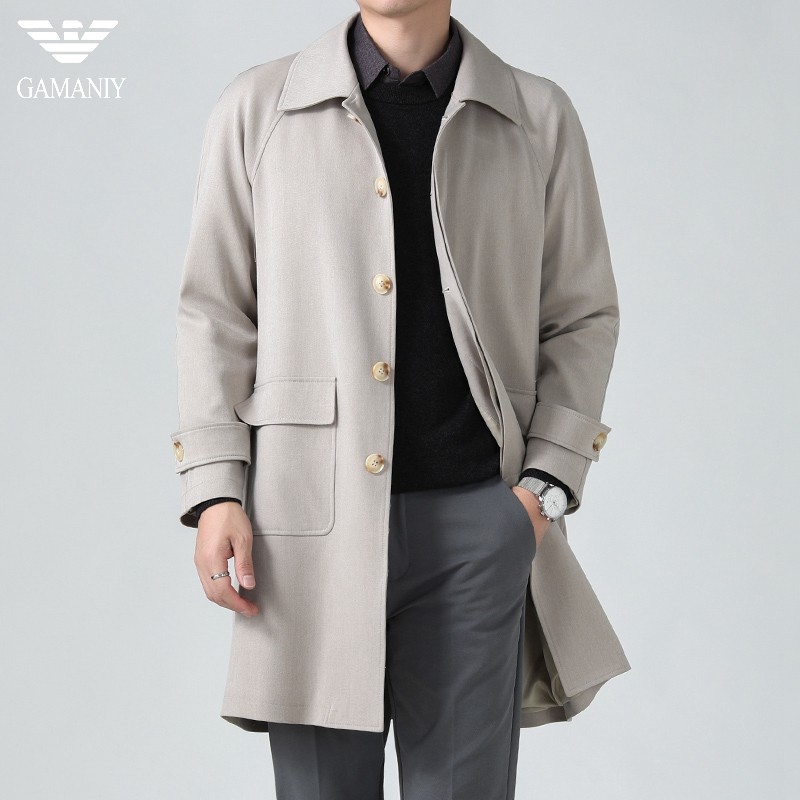 Chiyamanian Autumn Winter Men's Windcoat Jacket High-end Day Ensemble Easy business casual mid-version jacket