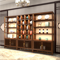 White Wax New Chinese Bogu Shelf Soliko Dobao Cabinet Tea Frame Tea Room Simple Display Cabinet Book Shelf