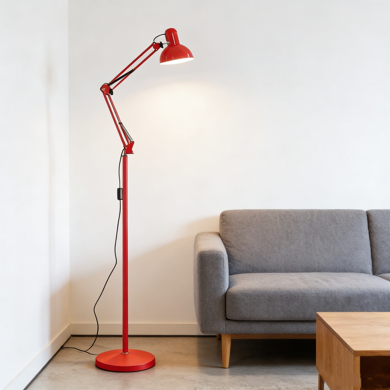 Long-Arm Foldable Floor Lamp, Eye-Protecting Adjustable Reading Lamp, Nordic Creative Living Room, Bedroom, Study, Mahjong Vertical Table Lamp