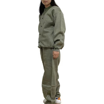 Inventory old old grass green female fluff old vest suit capsule thicker warm and cold-proof outdoor