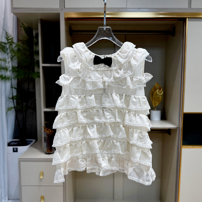 Shenzhen Nanyou Sweet Style Sleeveless Ruffled Bow Lace Blouse for Women Summer 2026 New Age-Reducing Top Small Shirt Shenzhen Nanyou Sweet Style Sleeveless Ruffled Bow Lace Blouse for Women Summer 2026 New Age-Reducing Top Small Shirt