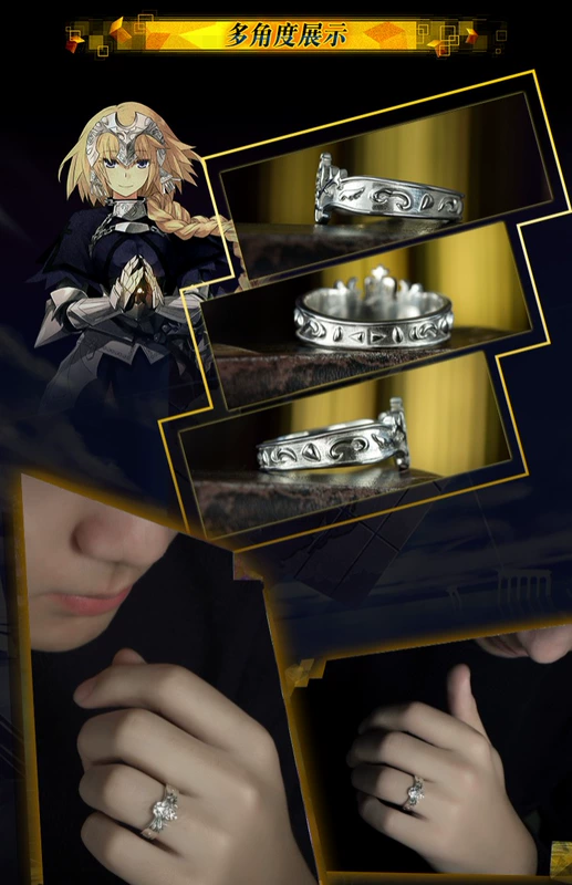Fate Grand Order Ring Phim hoạt hình Anime Surround Saber Joan của Arc 925 Nhẫn bạc