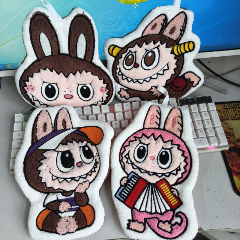 New Cartoon Hand Towel Bubble Mart Labubu Hanging Kitchen Bathroom Hand Towel Handkerchief Towel New Cartoon Hand Towel Bubble Mart Labubu Hanging Kitchen Bathroom Hand Towel Handkerchief Towel