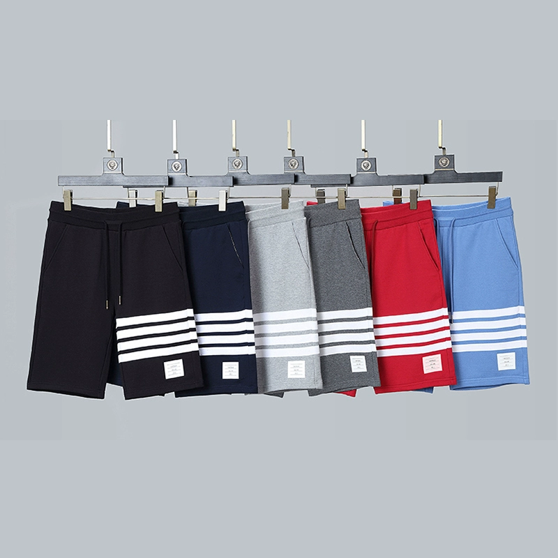 tb sợi nhuộm bốn thanh sọc quần short nữ 20 mùa hè mới quần cotton bảo vệ giản dị cặp vợ chồng quần năm điểm - Quần short