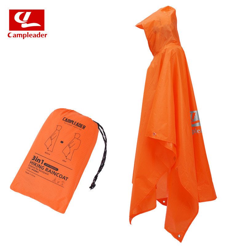 Cross-Border Outdoor Three-In-One Raincoat for Hiking, Mountaineering, Windproof, Rainproof, Cycling Raincoat, Multi-Functional Nylon Emergency Raincoat